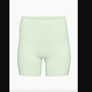 Aritzia TNA light green matching bike short workout set
